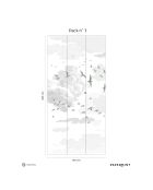 Fresque Les Oiseaux vert de gris - 150x305 cm