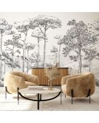 Fresque Les Pins Basalte - 150x305 cm