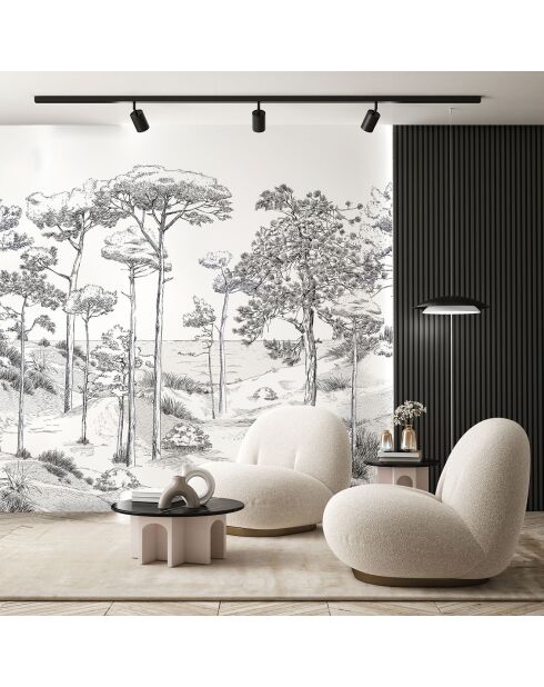 Fresque Les Pins Basalte - 150x305 cm