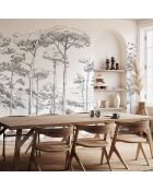 Fresque Les Pins Basalte - 150x305 cm