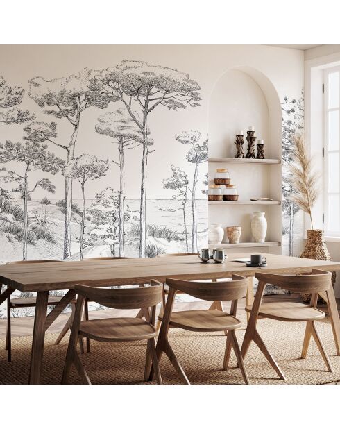 Fresque Les Pins Basalte - 150x305 cm