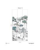 Fresque Les Pins Vert - 150x305 cm