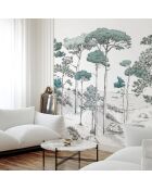 Fresque Les Pins Vert - 150x305 cm