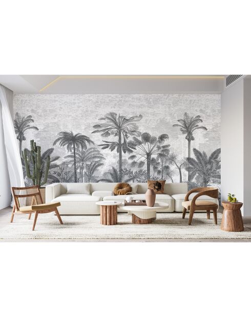 Fresque Palmeraie Greyness - 150x305 cm