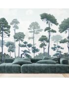 Fresque Pinewood Pine Blue - 150x305 cm