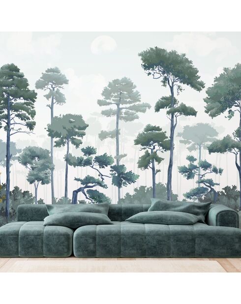 Fresque Pinewood Pine Blue - 150x305 cm