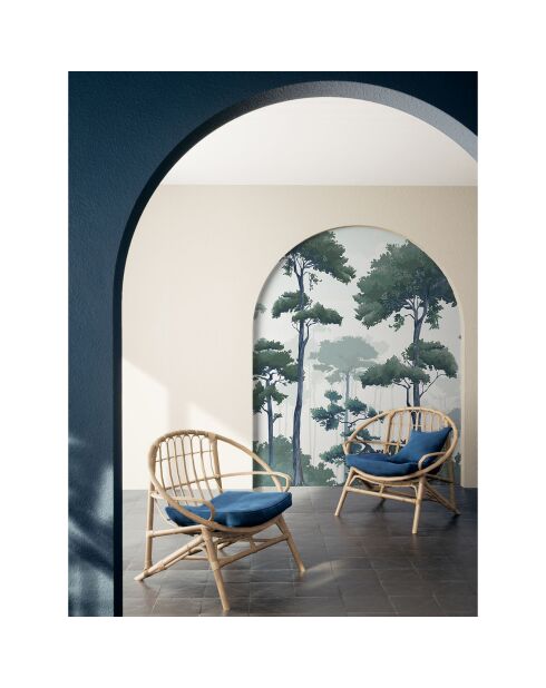 Fresque Pinewood Pine Blue - 150x305 cm