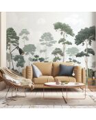 Fresque Pinewood Pine Green - 150x305 cm