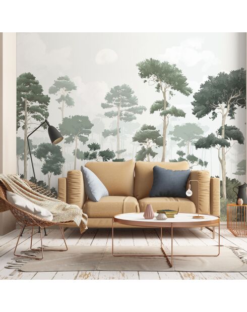Fresque Pinewood Pine Green - 150x305 cm