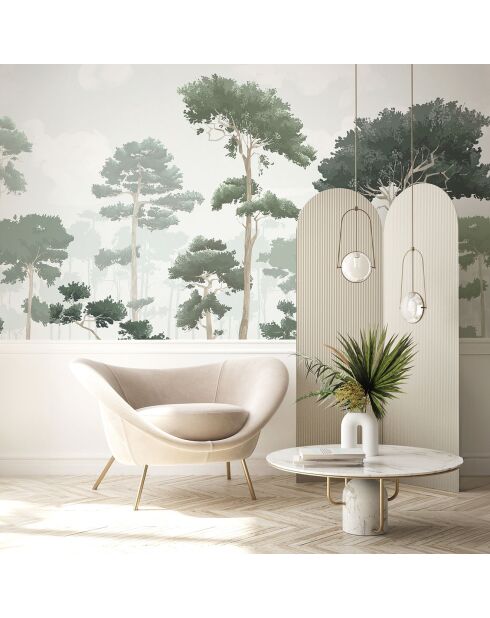 Fresque Pinewood Pine Green - 150x305 cm