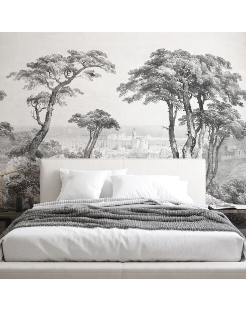 Fresque Saint Tropez Grisaille - 150x305 cm