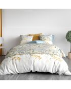 Parure housse de couette Agil blanc/beige