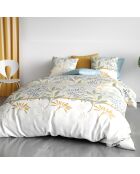 Parure housse de couette Agil blanc/beige