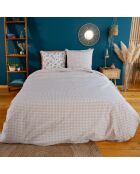 Parure housse de couette Denia blanche - 240x220 cm