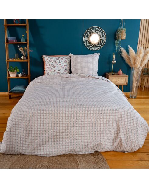 Parure housse de couette Denia blanche - 240x220 cm