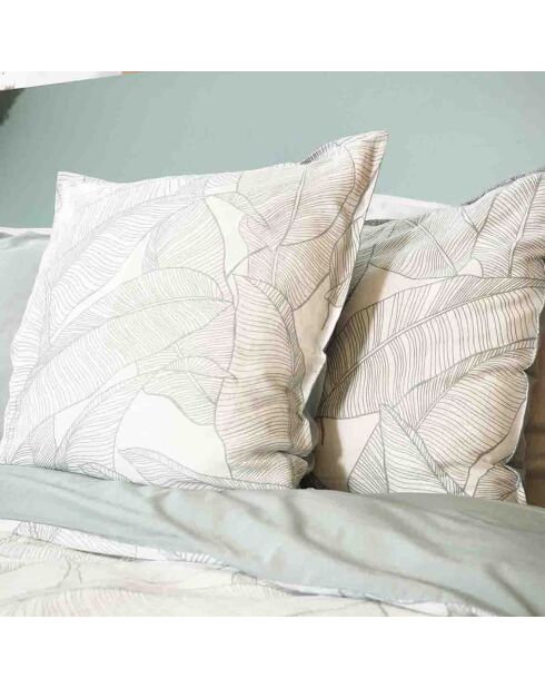 Parure housse de couette Lin & coton Pampelune blanche