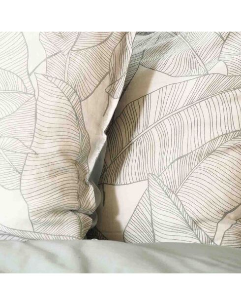 Parure housse de couette Lin & coton Pampelune blanche