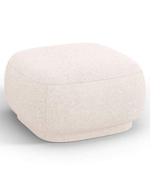 Pouf Linden Chenille beige clair - 65x65x39 cm