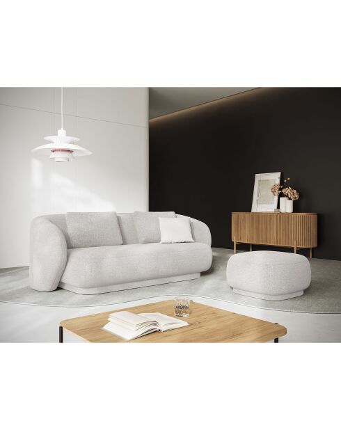 Canapé Linden Chenille 2 Places argenté chiné - 169x102x72 cm