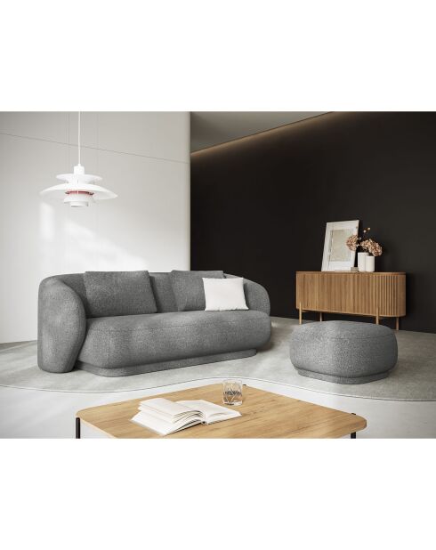 Canapé Linden Chenille 2 Places gris foncé - 169x102x72 cm