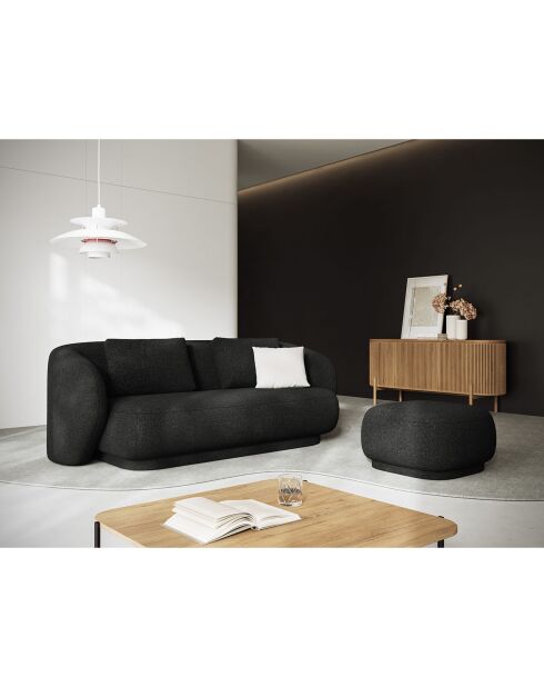 Canapé Linden Chenille 2 Places noir - 169x102x72 cm