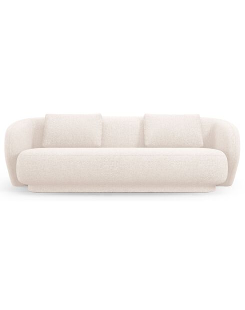 Canapé Linden 3 Chenille Places beige clair - 204x102x72 cm