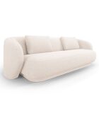 Canapé Linden 3 Chenille Places beige clair - 204x102x72 cm