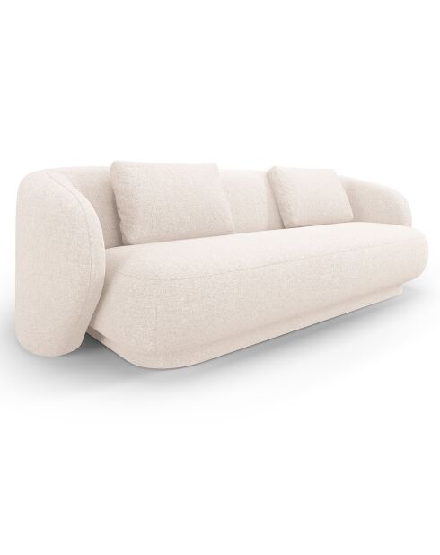 Canapé Linden 3 Chenille Places beige clair - 204x102x72 cm