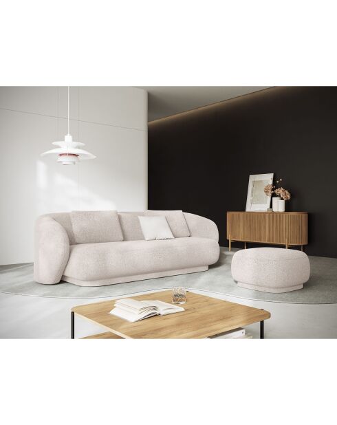 Canapé Linden 3 Chenille Places beige - 204x102x72 cm