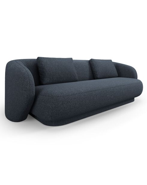Canapé Linden 3 Chenille Places bleu - 204x102x72 cm