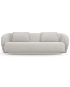 Canapé Linden 3 Chenille Places argenté chiné - 204x102x72 cm