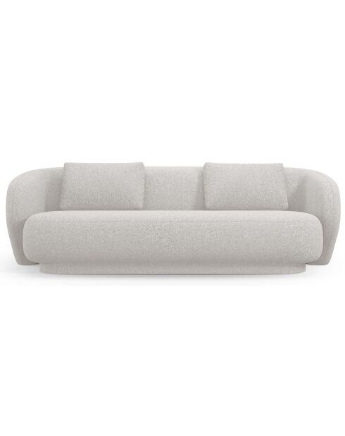 Canapé Linden 3 Chenille Places argenté chiné - 204x102x72 cm