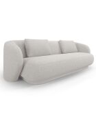 Canapé Linden 3 Chenille Places argenté chiné - 204x102x72 cm