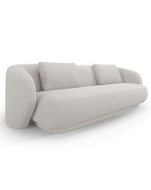 Canapé Linden 3 Chenille Places argenté chiné - 204x102x72 cm