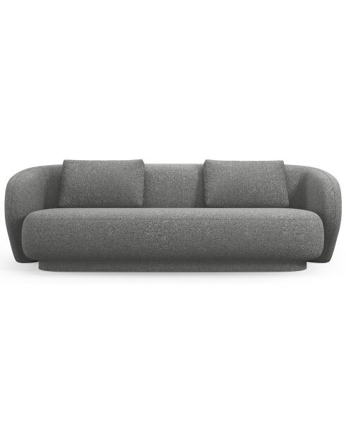 Canapé Linden 3 Chenille Places gris foncé - 204x102x72 cm