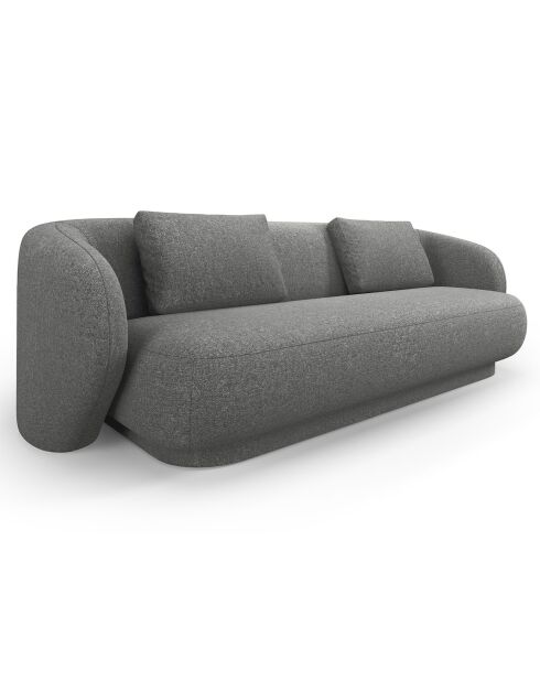 Canapé Linden 3 Chenille Places gris foncé - 204x102x72 cm