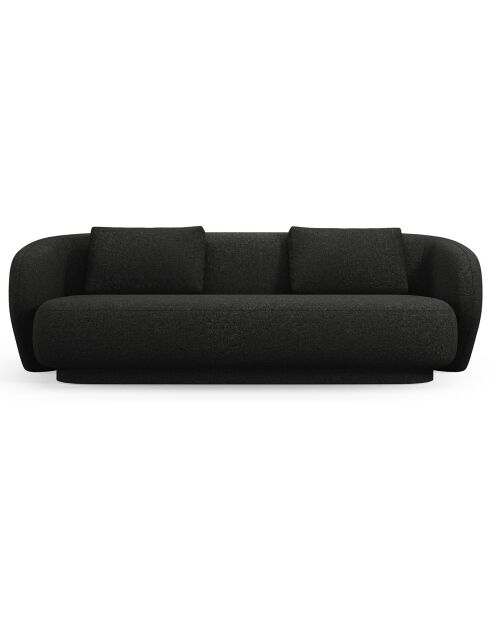 Canapé Linden 3 Chenille Places noir - 204x102x72 cm