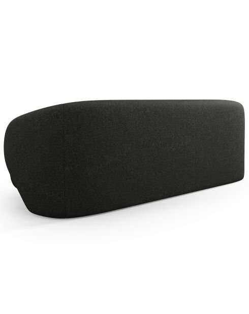 Canapé Linden 3 Chenille Places noir - 204x102x72 cm