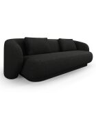 Canapé Linden 3 Chenille Places noir - 204x102x72 cm