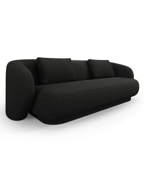 Canapé Linden 3 Chenille Places noir - 204x102x72 cm