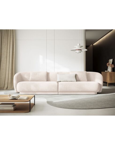 Canapé Linden Chenille 4 Places beige clair - 304x102x72 cm
