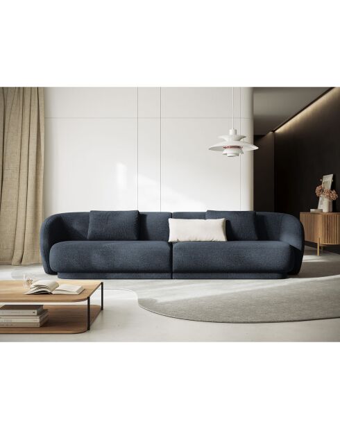 Canapé Linden Chenille 4 Places bleu - 304x102x72 cm