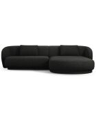 Canapé angle droit Linden Chenille 4 Places noir - 289x177x72 cm