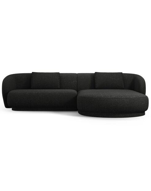 Canapé angle droit Linden Chenille 4 Places noir - 289x177x72 cm