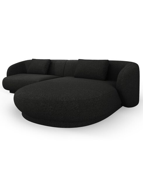 Canapé angle droit Linden Chenille 4 Places noir - 289x177x72 cm