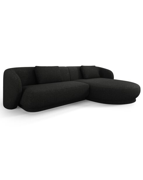 Canapé angle droit Linden Chenille 4 Places noir - 289x177x72 cm