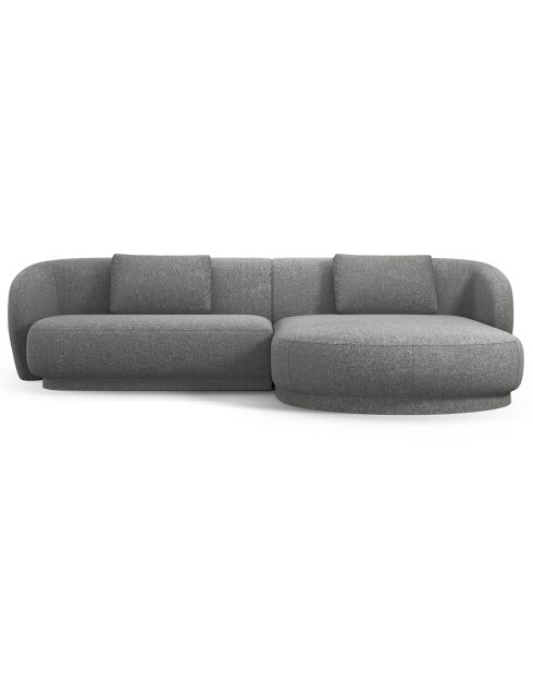 Canapé angle droit Linden Chenille 4 Places gris foncé - 289x177x72 cm