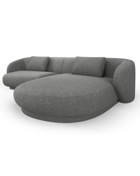 Canapé angle droit Linden Chenille 4 Places gris foncé - 289x177x72 cm