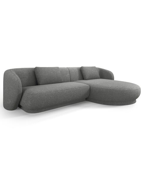 Canapé angle droit Linden Chenille 4 Places gris foncé - 289x177x72 cm