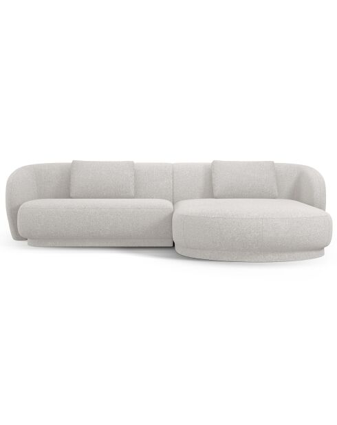 Canapé angle droit Linden Chenille 4 Places argenté chiné - 289x177x72 cm